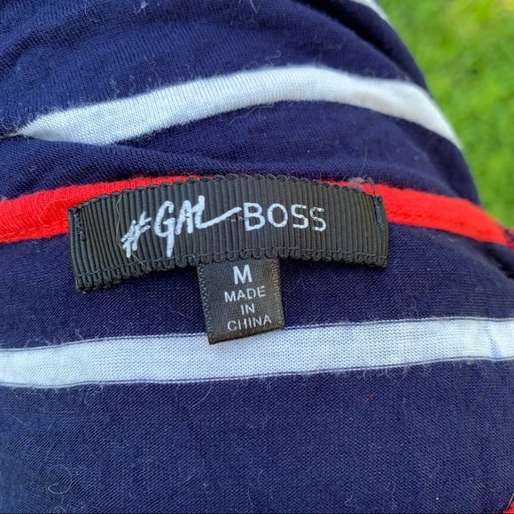 GAL Boss Striped Colorblock Red White Blue Top Medium Soft & comfy! - Picture 6 of 7